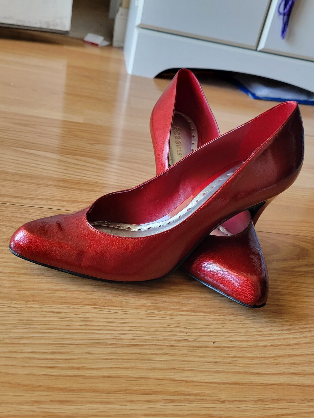 BCB girls Red 3 Inch Heels Pumps Classic Ruby Vintage Y2K Rockabilly, Size 8.5